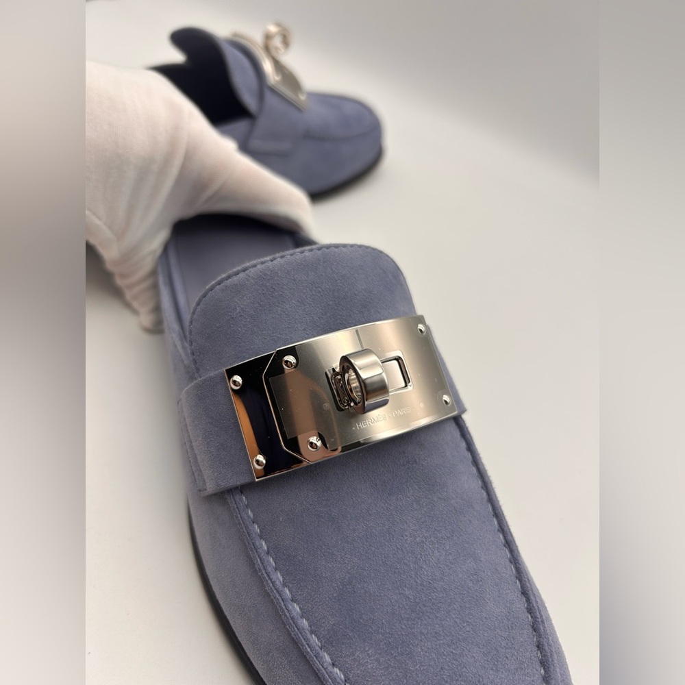 Hermès Iota Mule New In Box Blue Ciel Size 37 - Picture 13 of 16